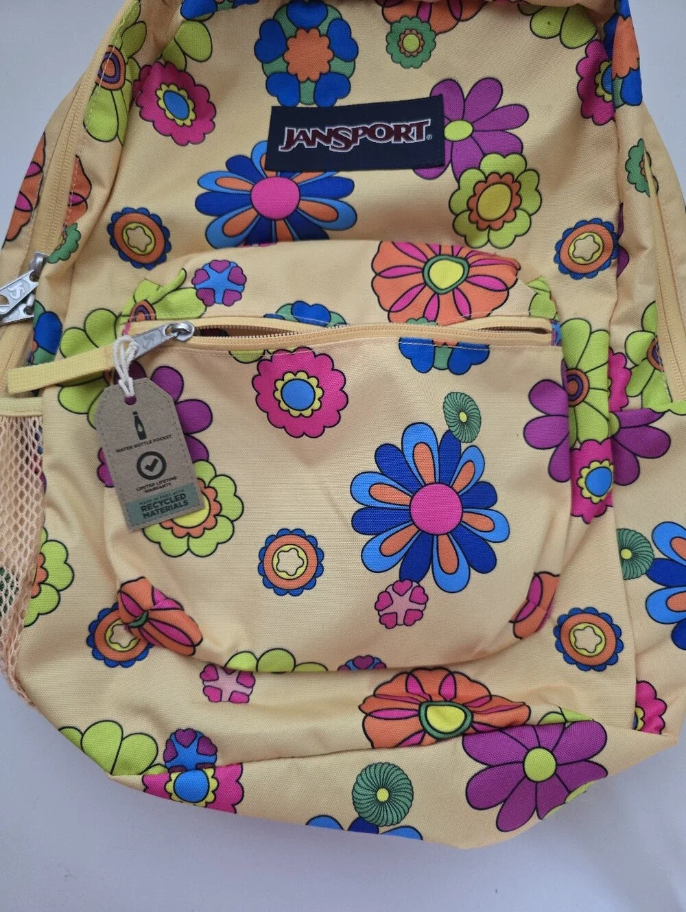NWT JanSport Cross Town Backpack Power to the Flower Floral Retro